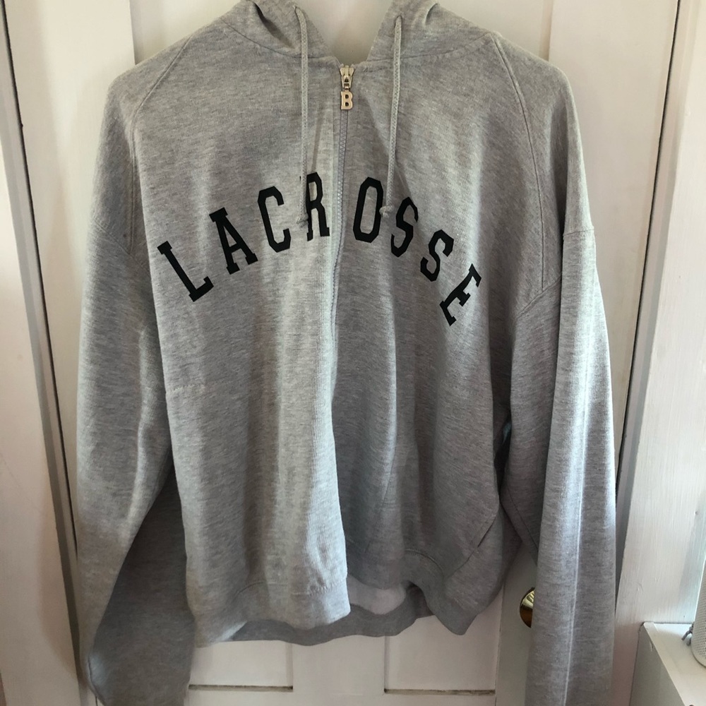 Gray lacrosse zip up hoodie
